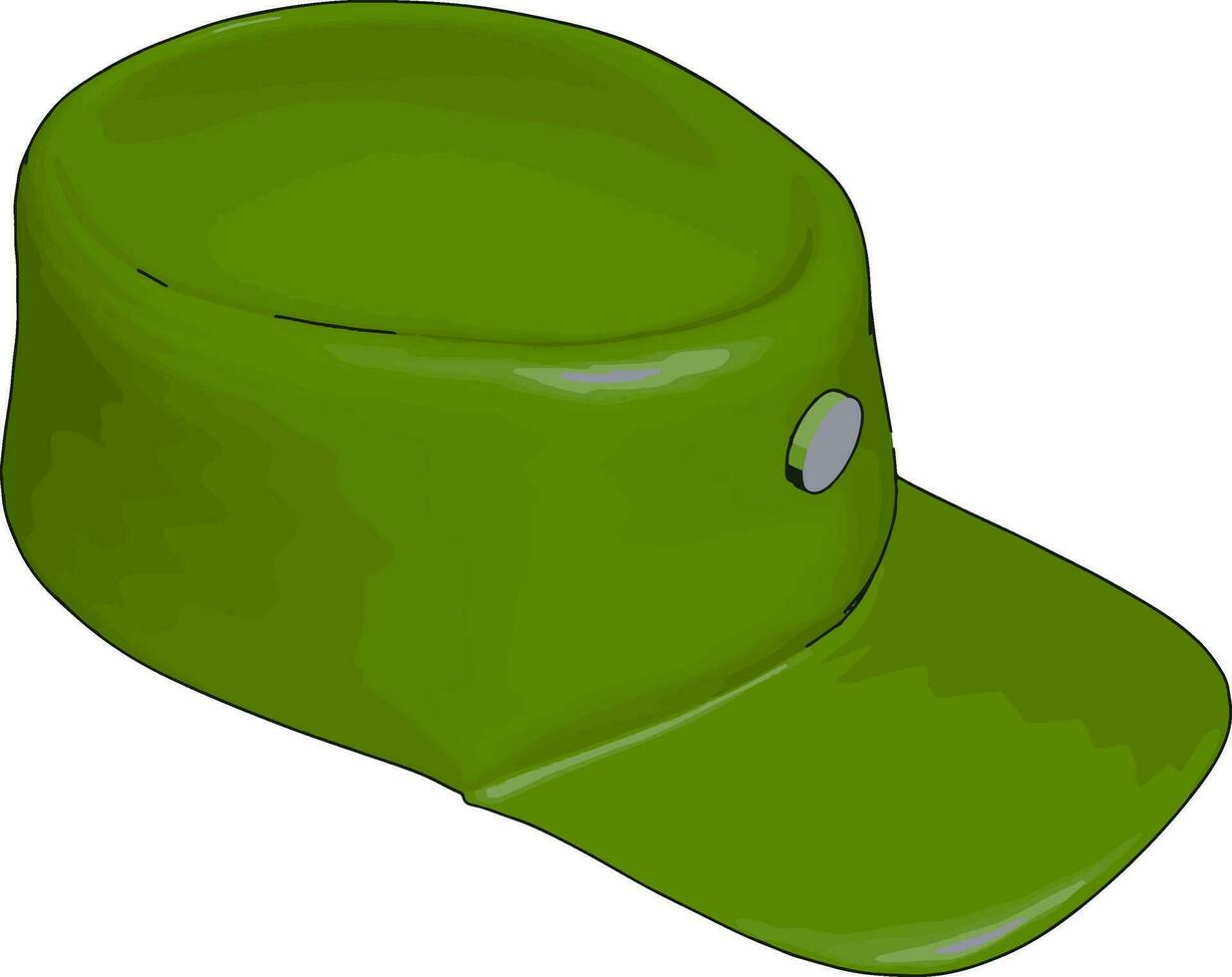 3D vector illustration on white background  of a green military cap