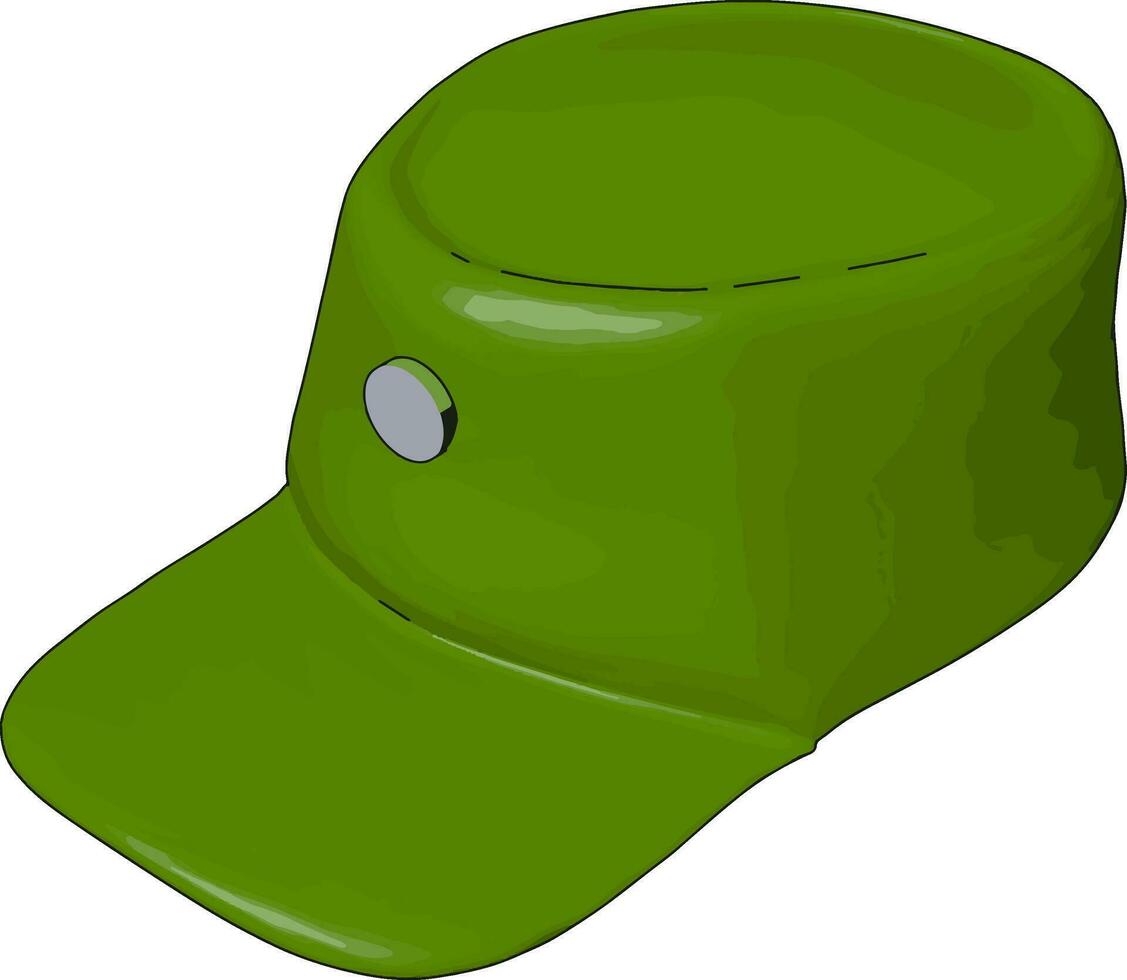 3d vector ilustración en blanco antecedentes de un verde militar gorra