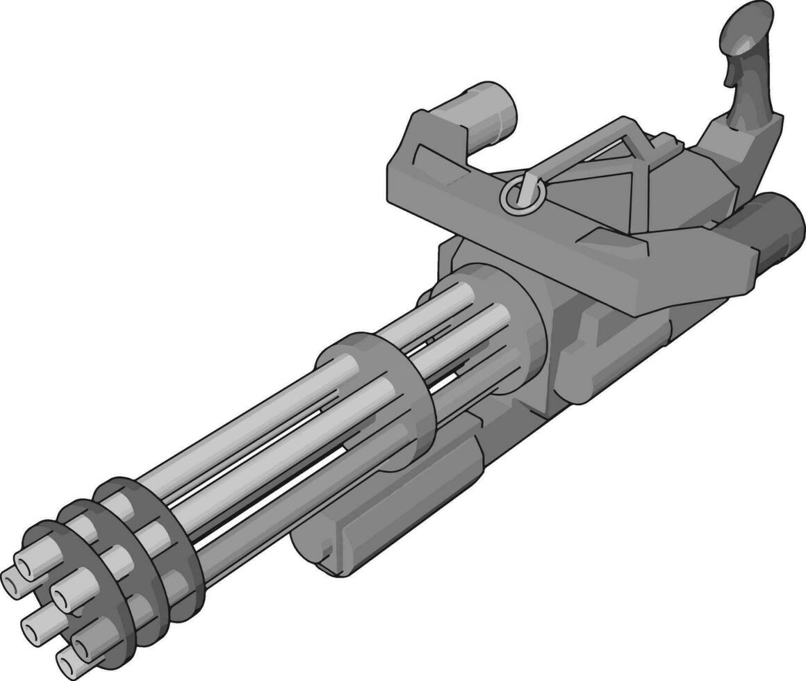 3d vector ilustración en blanco antecedentes de un militar máquina pistola