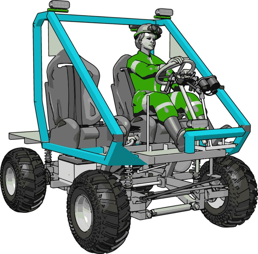 3d vector ilustración en blanco antecedentes de un azul industrial transporte vehículo
