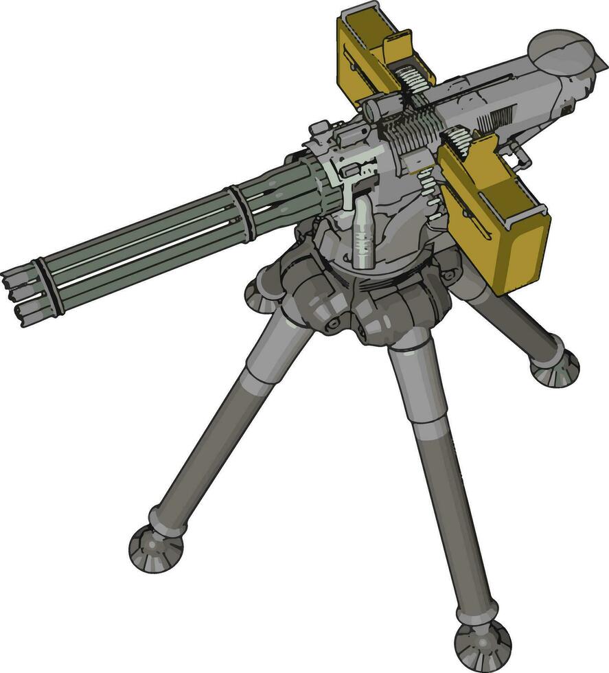 3d vector ilustración en blanco antecedentes de un militar misil máquina pistola