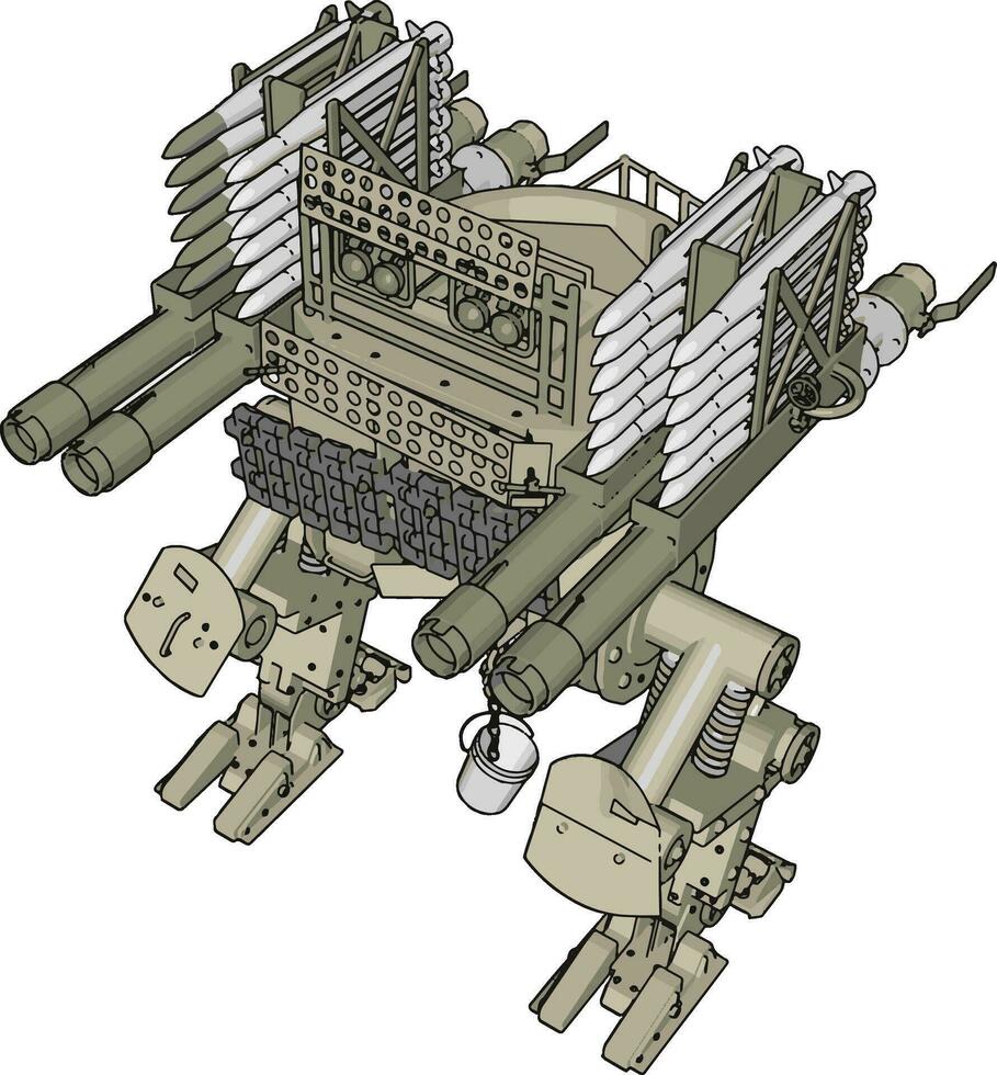 3d vector ilustración en blanco antecedentes de un militar misil lanzador