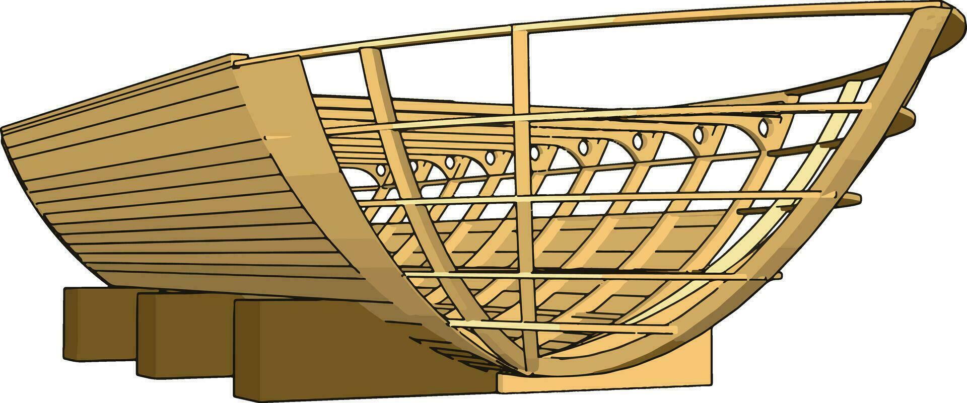 sencillo vector ilustración de un de madera quilla blanco antecedentes