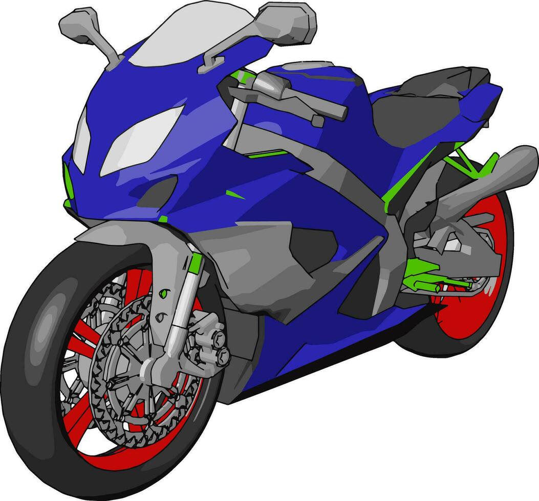 3d vector ilustración en blanco antecedentes de un vistoso motocicleta