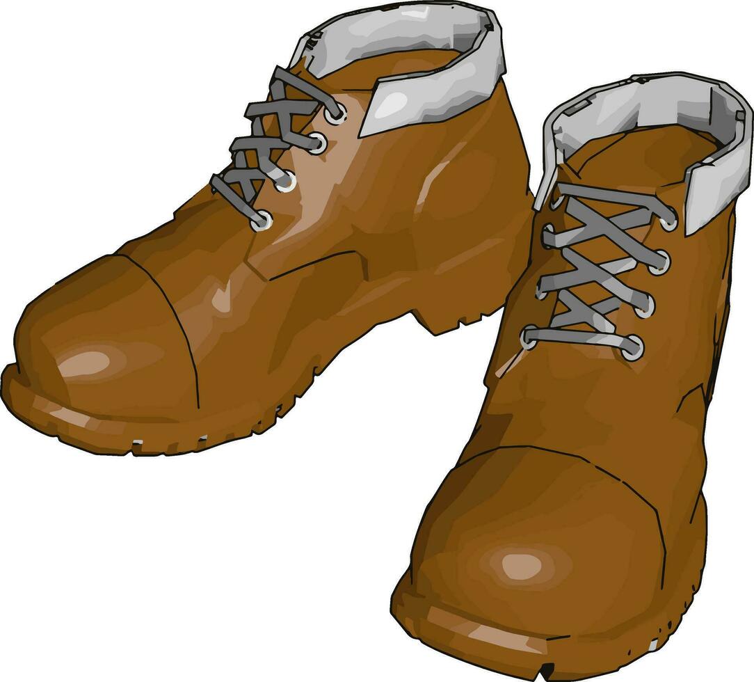 Vector illustration of a pair of military boots white background