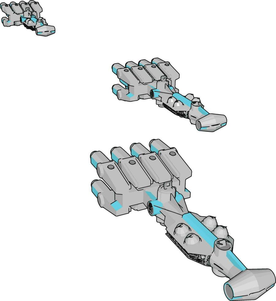 blanco y azul fantasía naves espaciales vector ilustración en blanco antecedentes