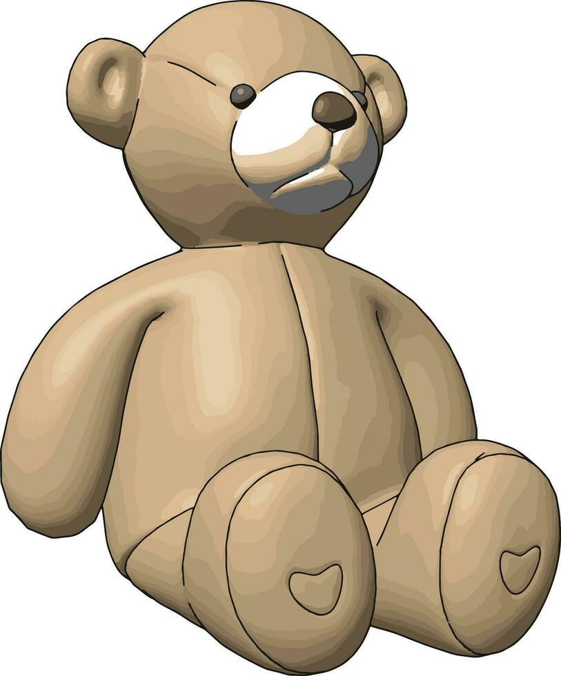 beige osito de peluche oso vector ilustración en blanco antecedentes