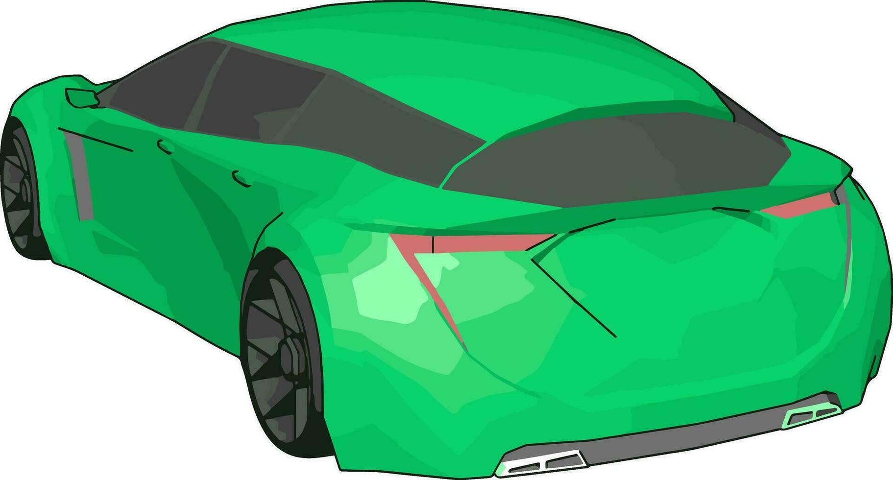 Green lamborghini gallardo, illustration, vector on white background.