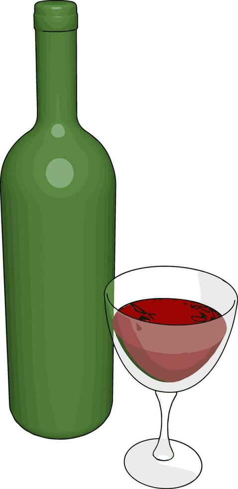 Glass of wine, illustration, vector on white background.