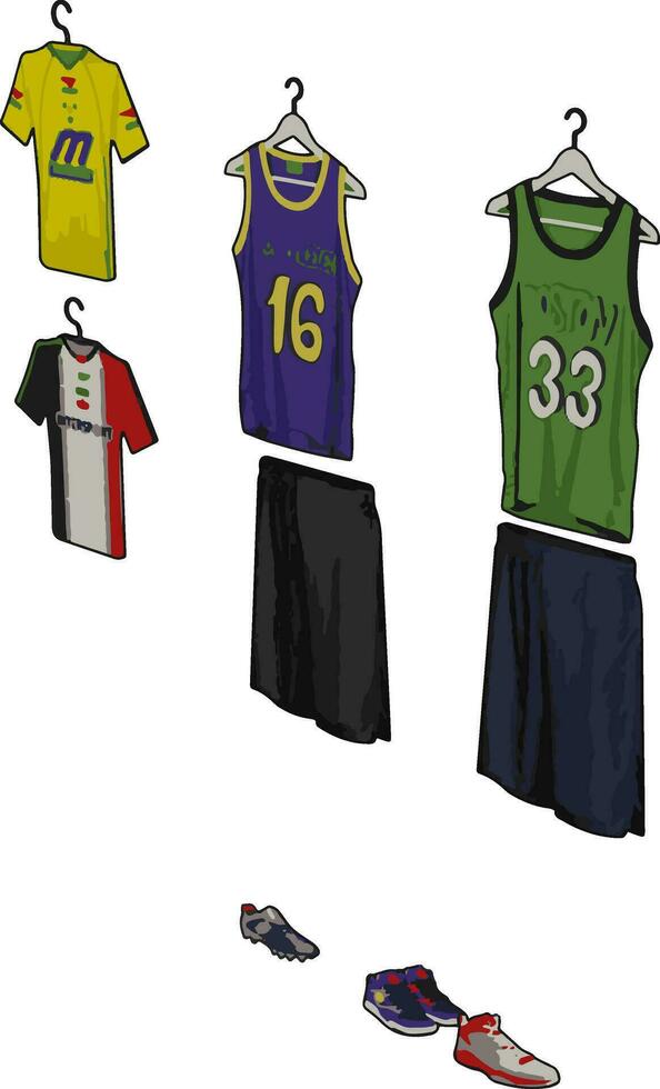 Basketball jersey, illustration, vector on white background.