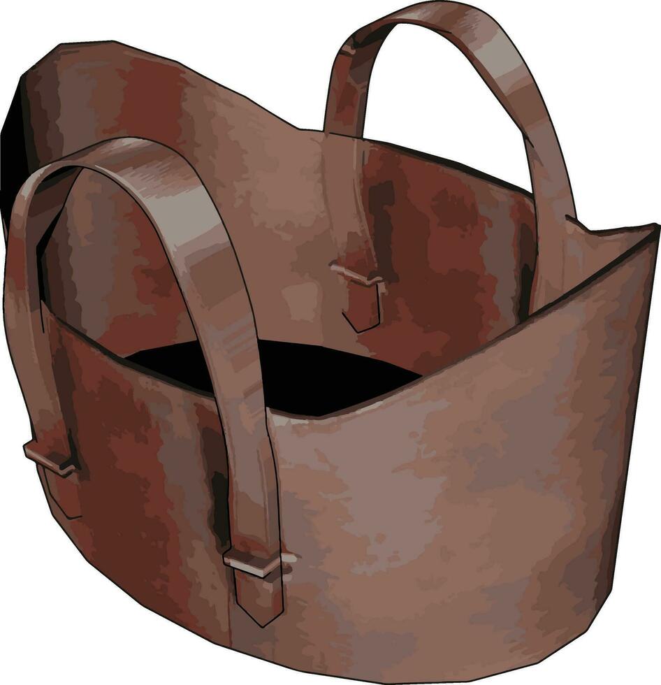 Woman brown bag, illustration, vector on white background.