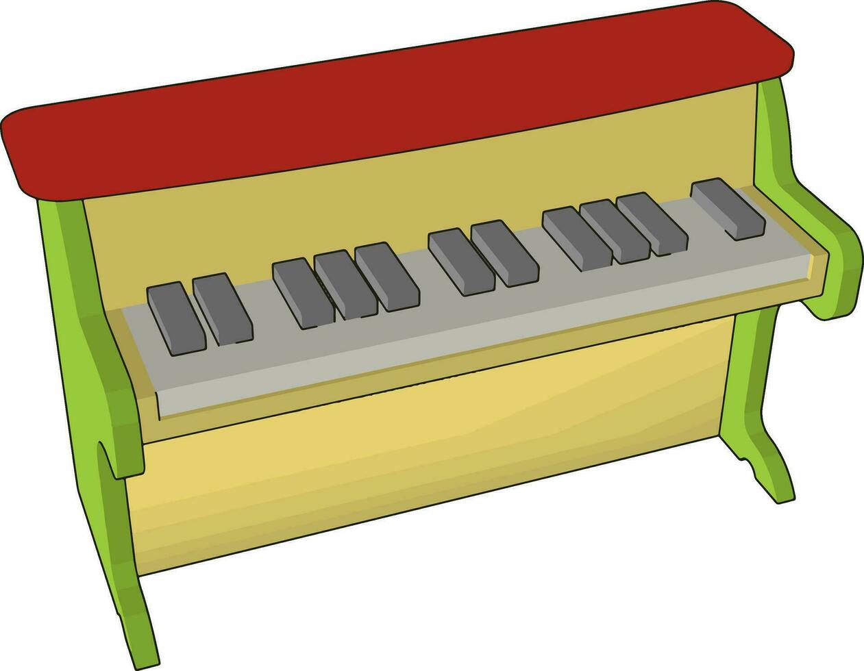 Piano toy, illustration, vector on white background.