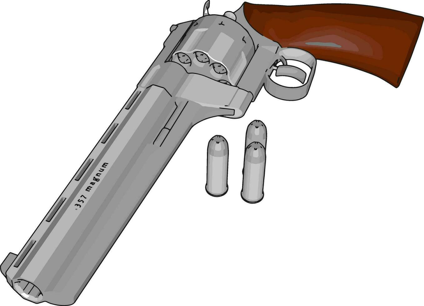 Revolver gun, illustration, vector on white background.