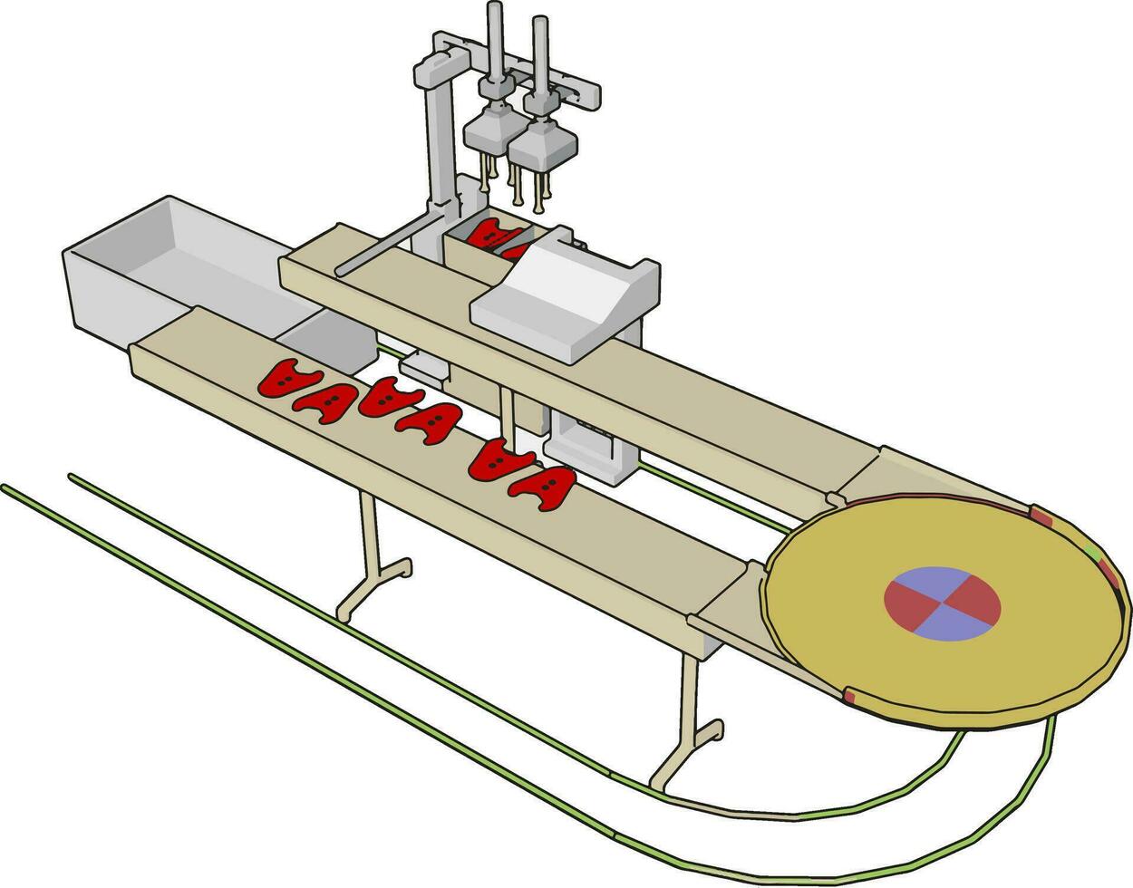 Factory machine, illustration, vector on white background., illustration, vector on white background.