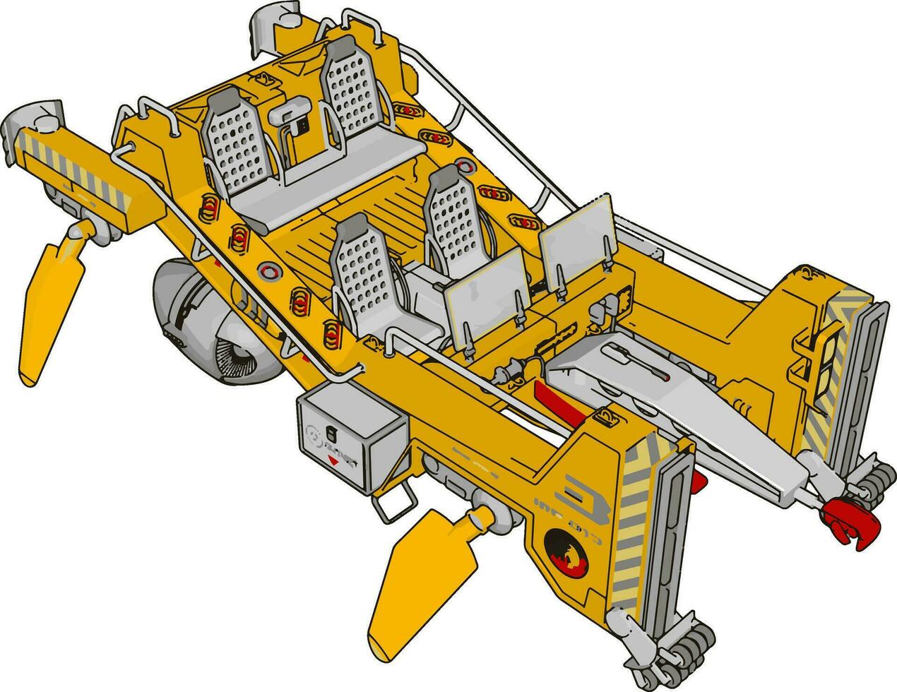 parte de la excavadora, ilustración, vector sobre fondo blanco.