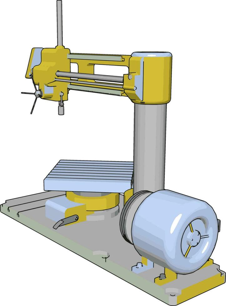 Factory machine tool, illustration, vector on white background.