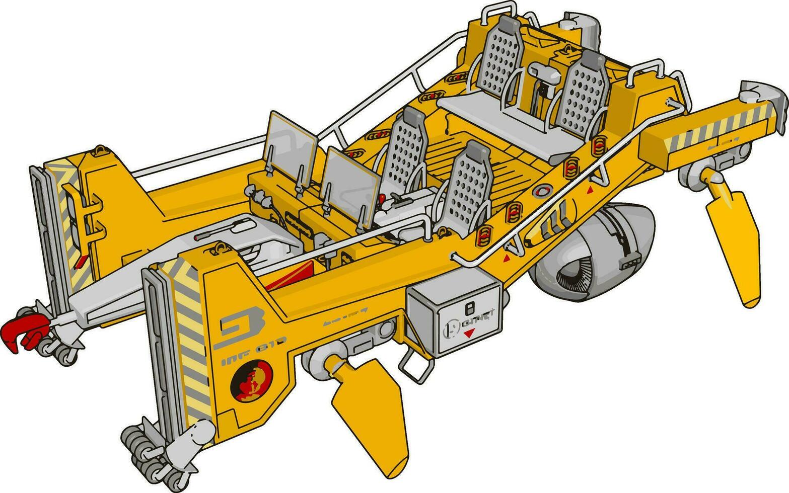 parte de la excavadora, ilustración, vector sobre fondo blanco.