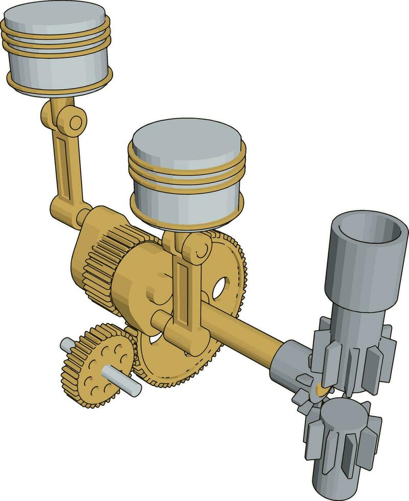 Yellow machine tool, illustration, vector on white background.