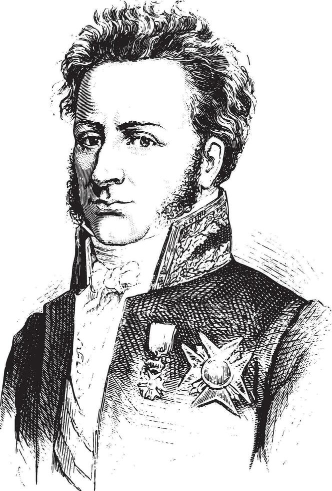 Guernon-Ranville, vintage engraving. vector