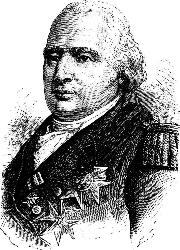 Louis XVIII, vintage engraving. vector