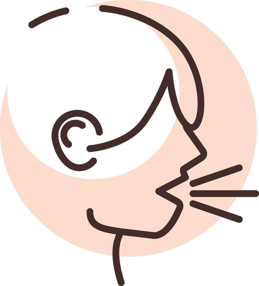 Coughing allergy, icon, vector on white background.