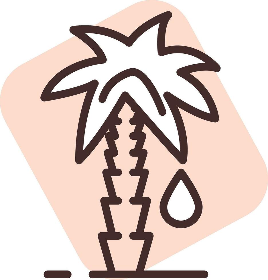 alergia al aceite de palma, icono, vector sobre fondo blanco.
