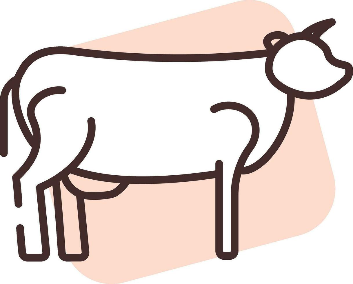 Allergy on cow meat, icon, vector on white background.