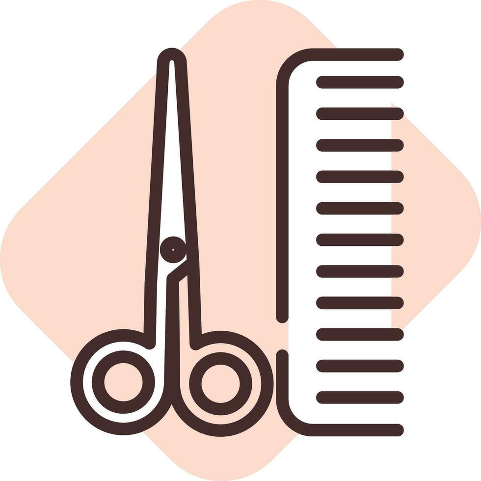 Beauty hair cut, icon, vector on white background.