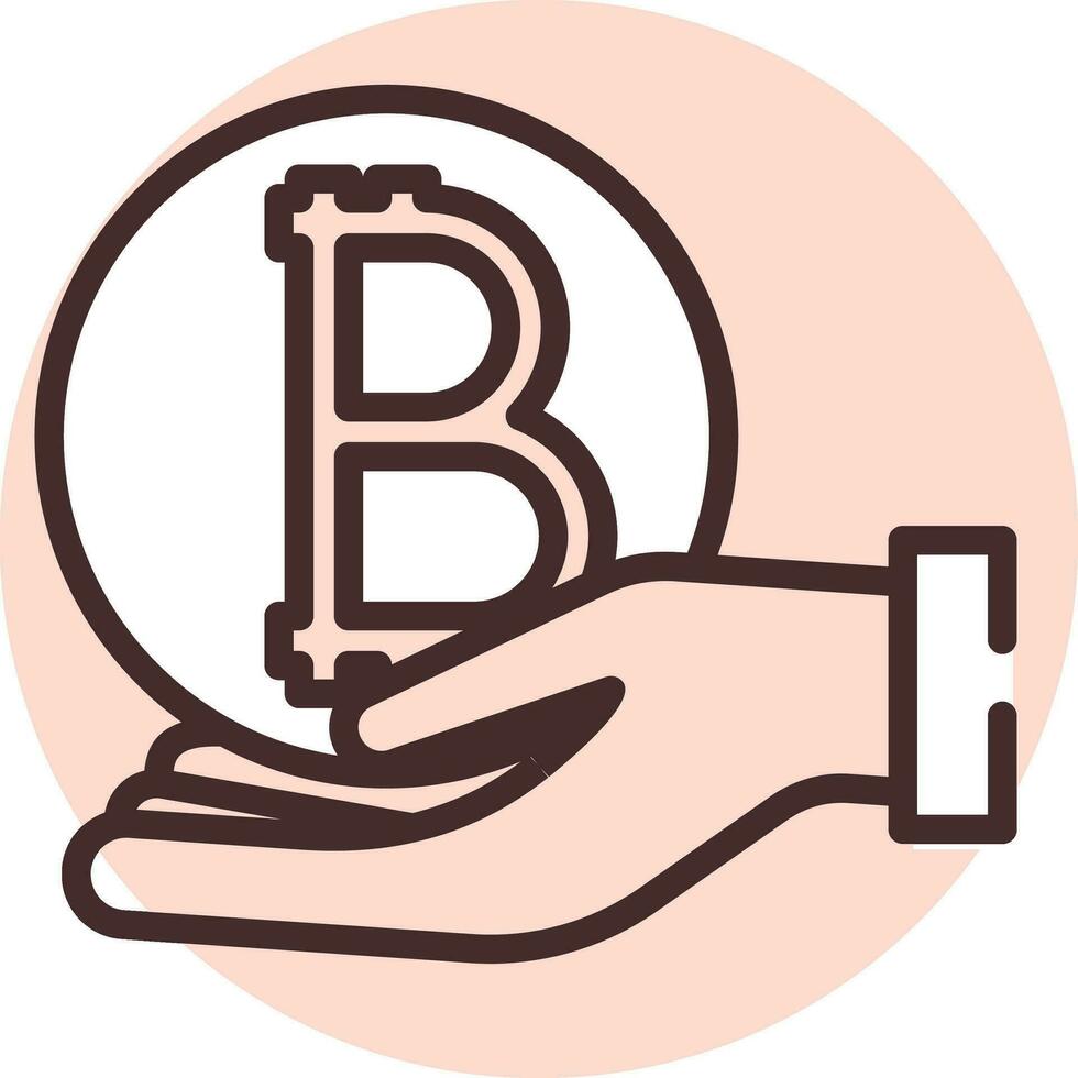 oferta blockchain, icono, vector sobre fondo blanco.