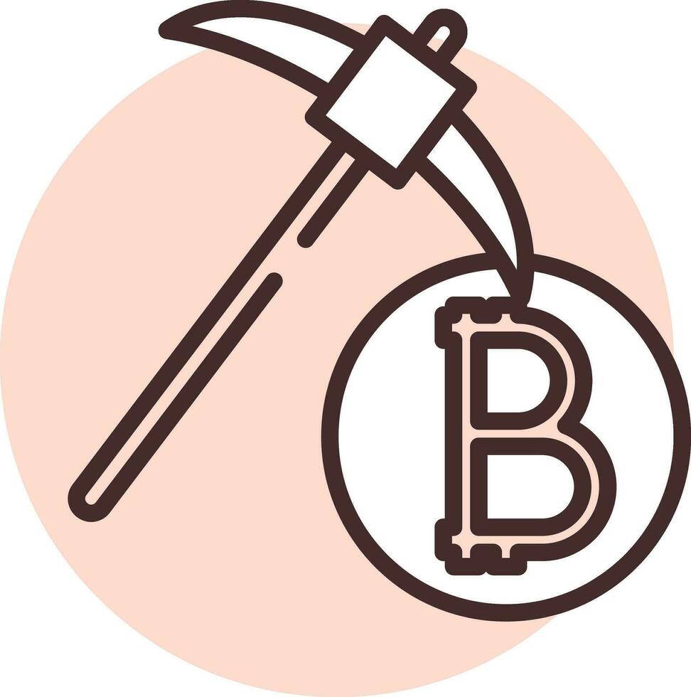 minero blockchain, icono, vector sobre fondo blanco.