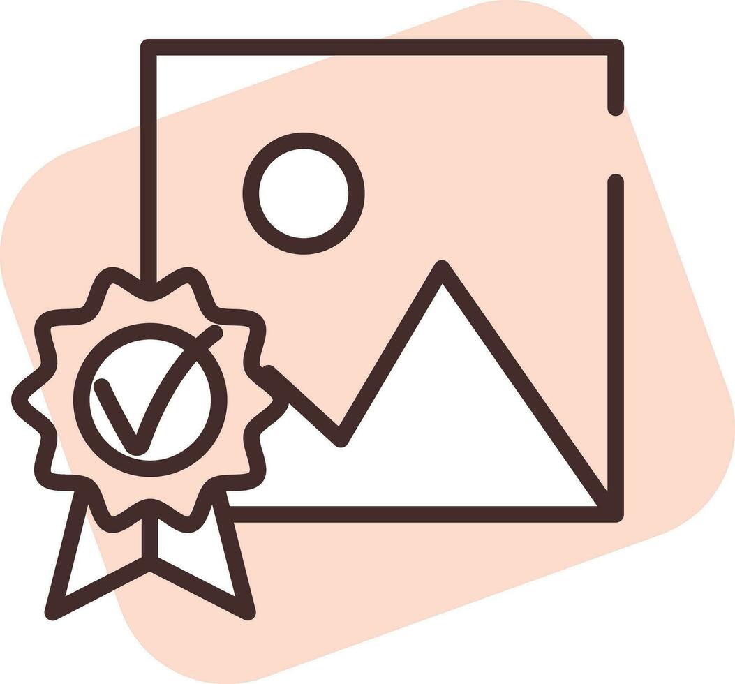 Blockchain certificate, icon, vector on white background.