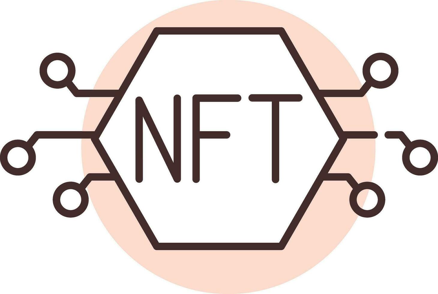 Blockchain NFT, icon, vector on white background.