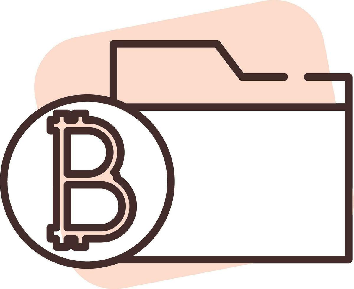 Blockchain folder, icon, vector on white background.