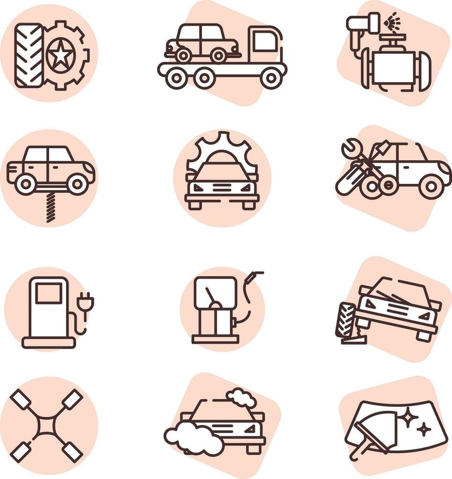Conjunto de iconos de coche, icono, vector sobre fondo blanco.