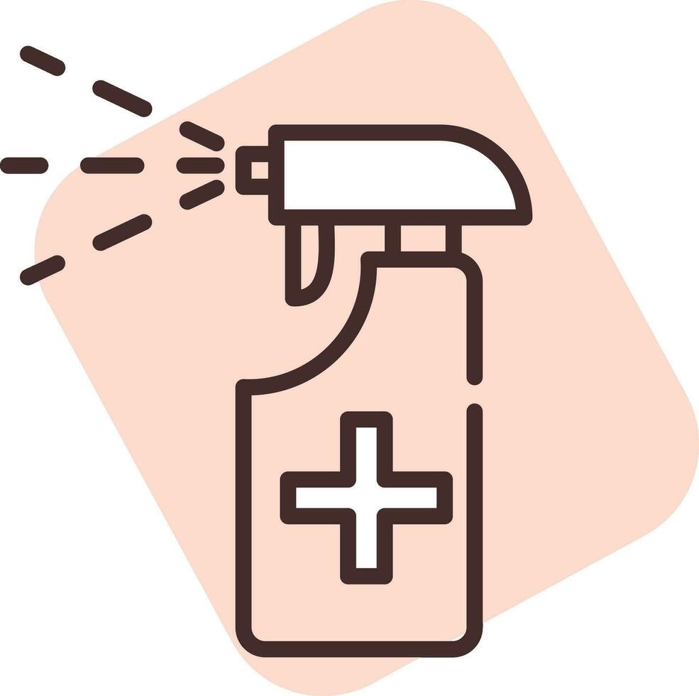 Cleaning  desinfection spray, icon, vector on white background.