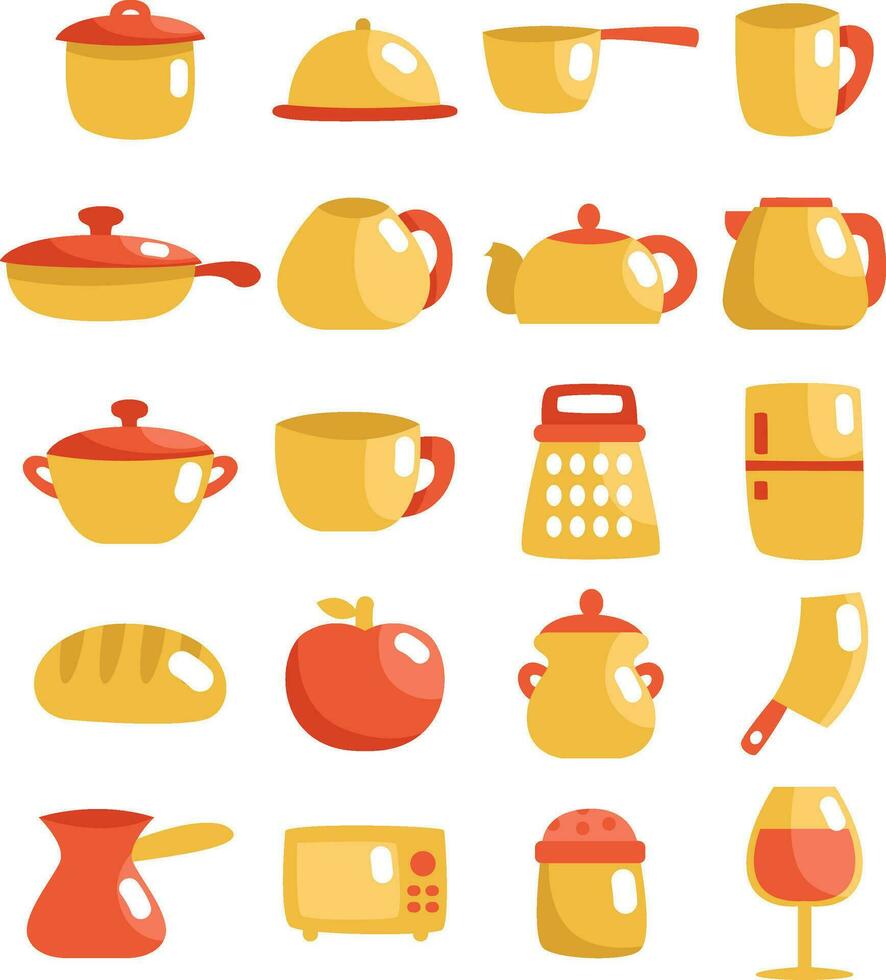 Conjunto de iconos de cocina, icono, vector sobre fondo blanco.