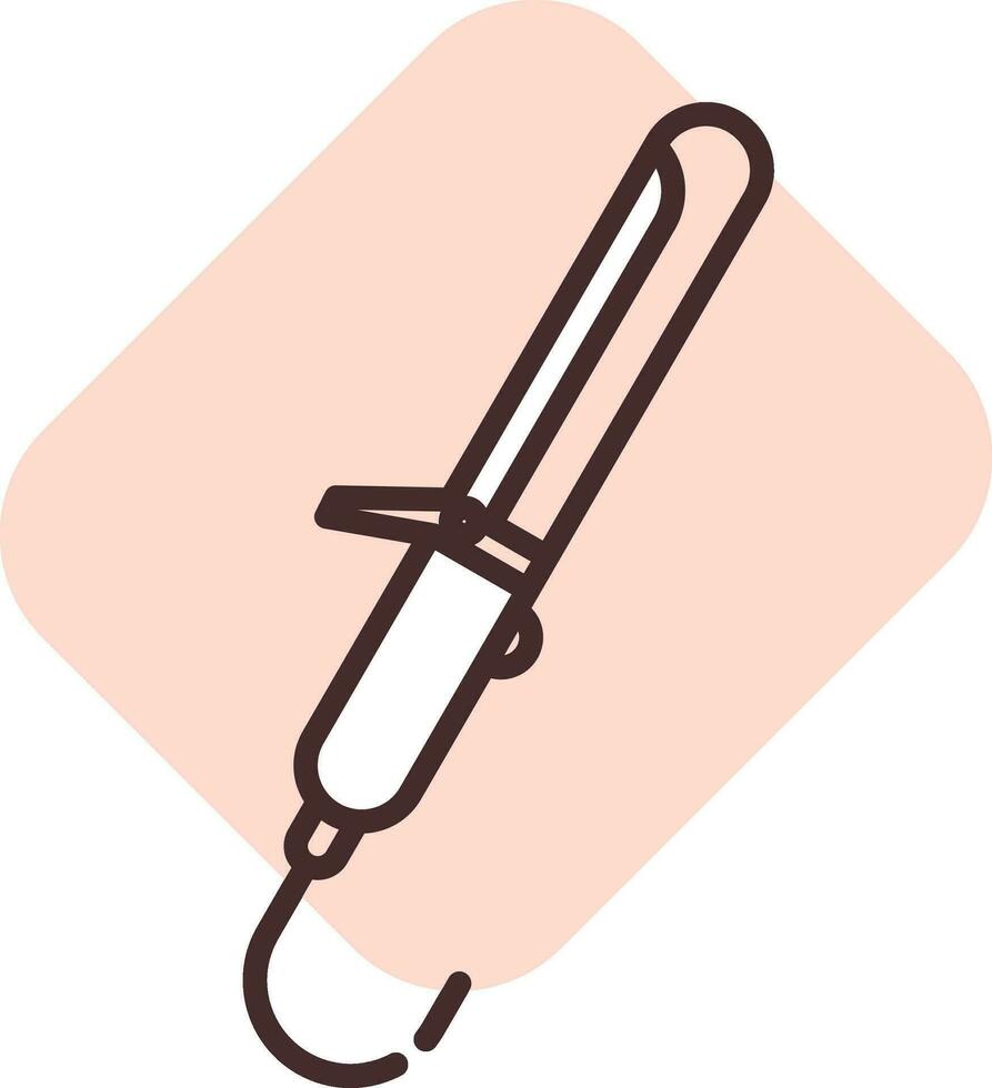 Electronics hair styler, icon, vector on white background.