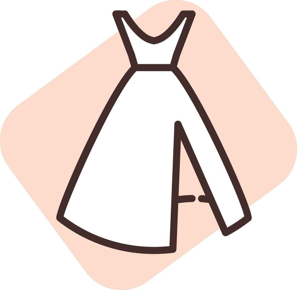 Event white dress, icon, vector on white background.