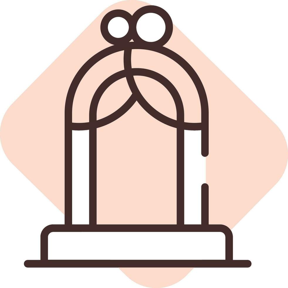 Event altar, icon, vector on white background.