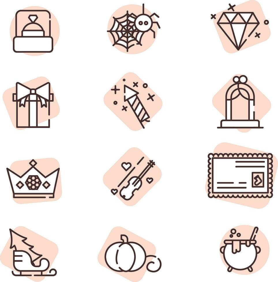 Traditional events, icon, vector on white background.