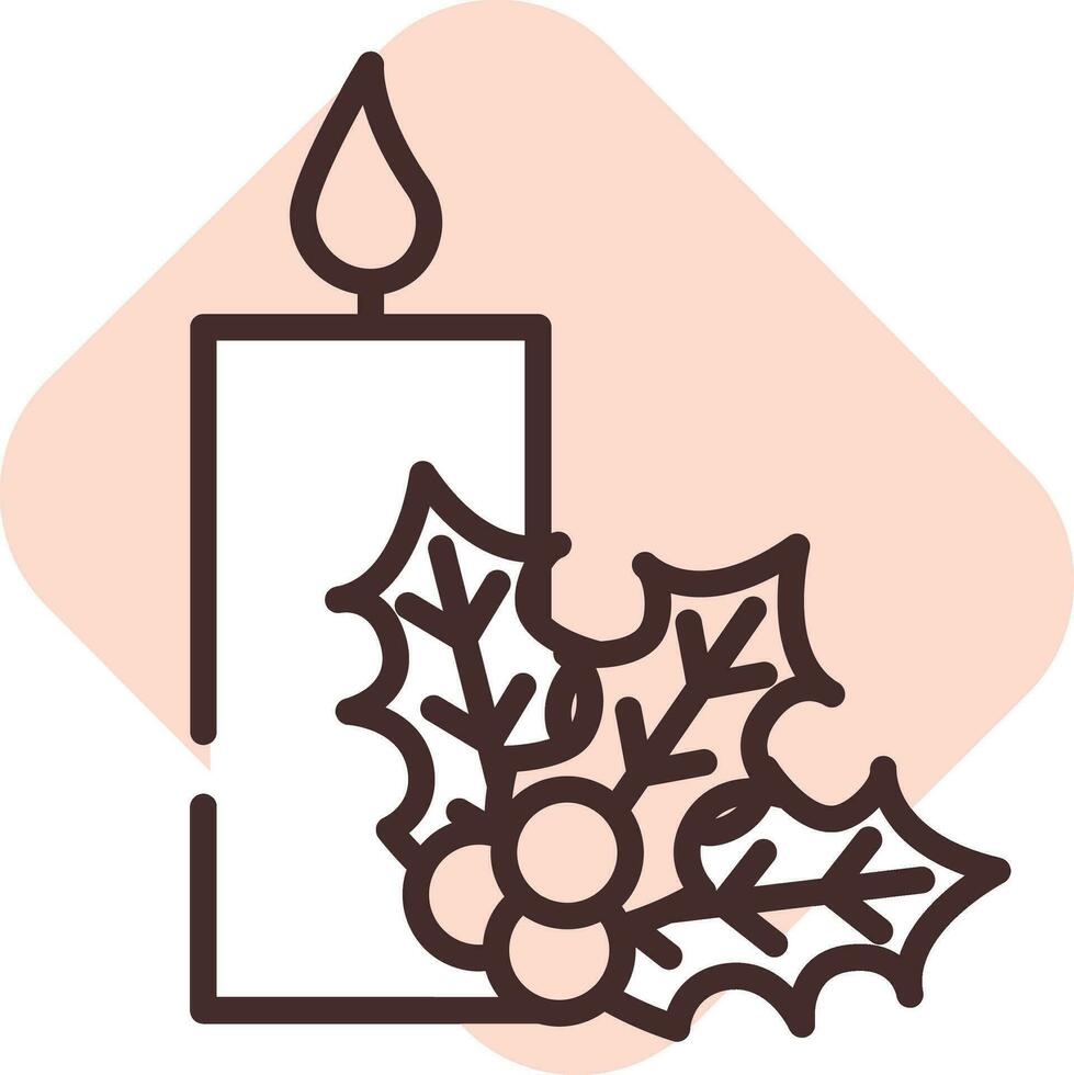 Event christmas candle, icon, vector on white background.