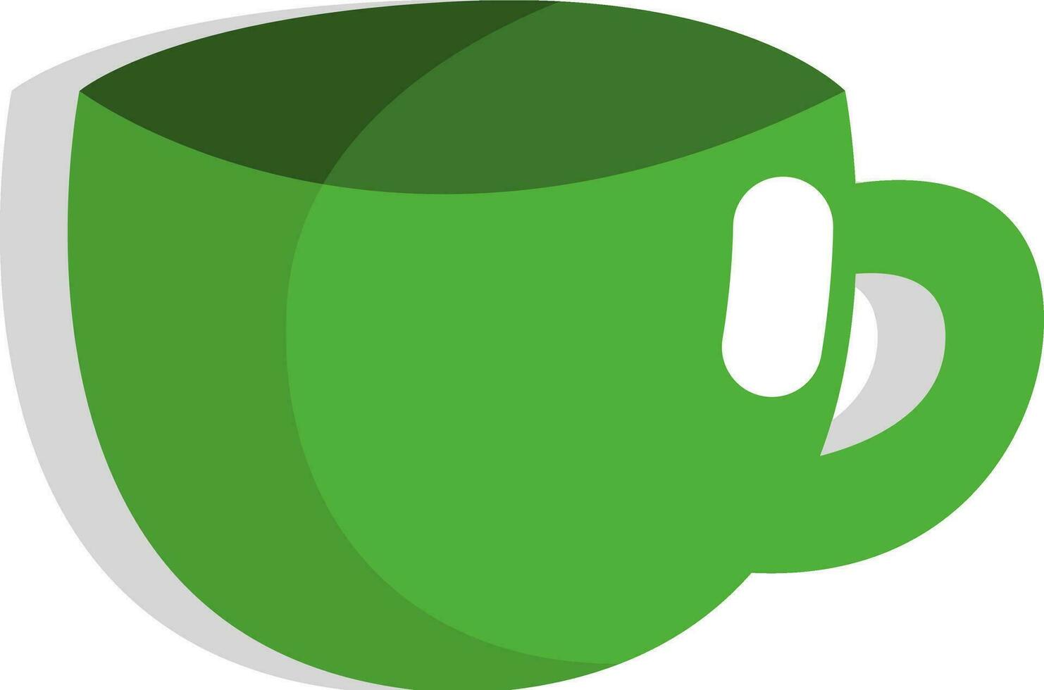 Green tea cup , icon, vector on white background.