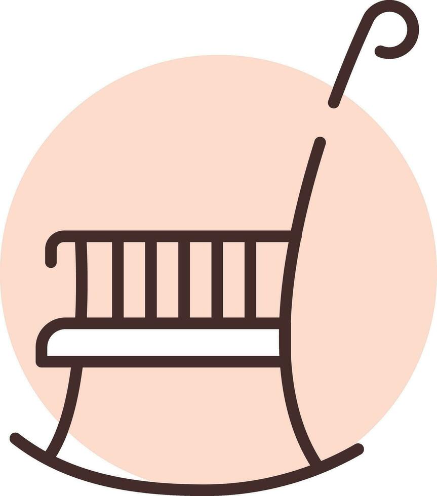 Furniture chair, icon, vector on white background.