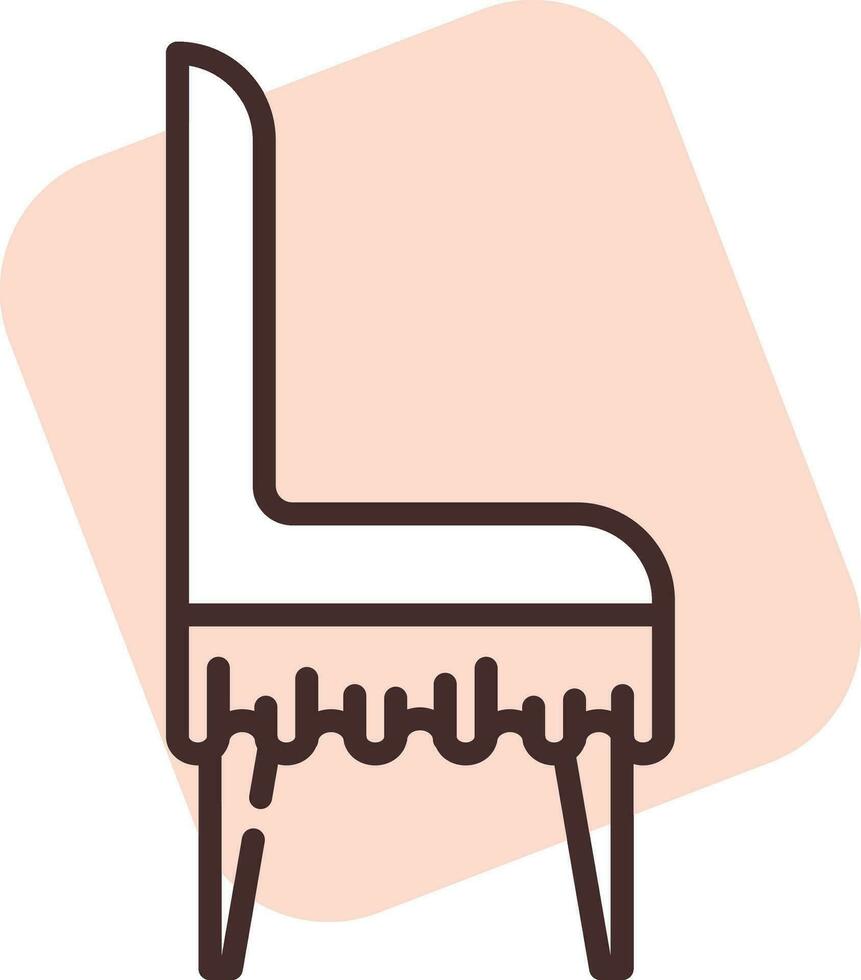 Home textile kitchen chair, icon, vector on white background.