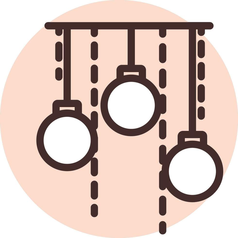 Light hanging lamps, icon, vector on white background.