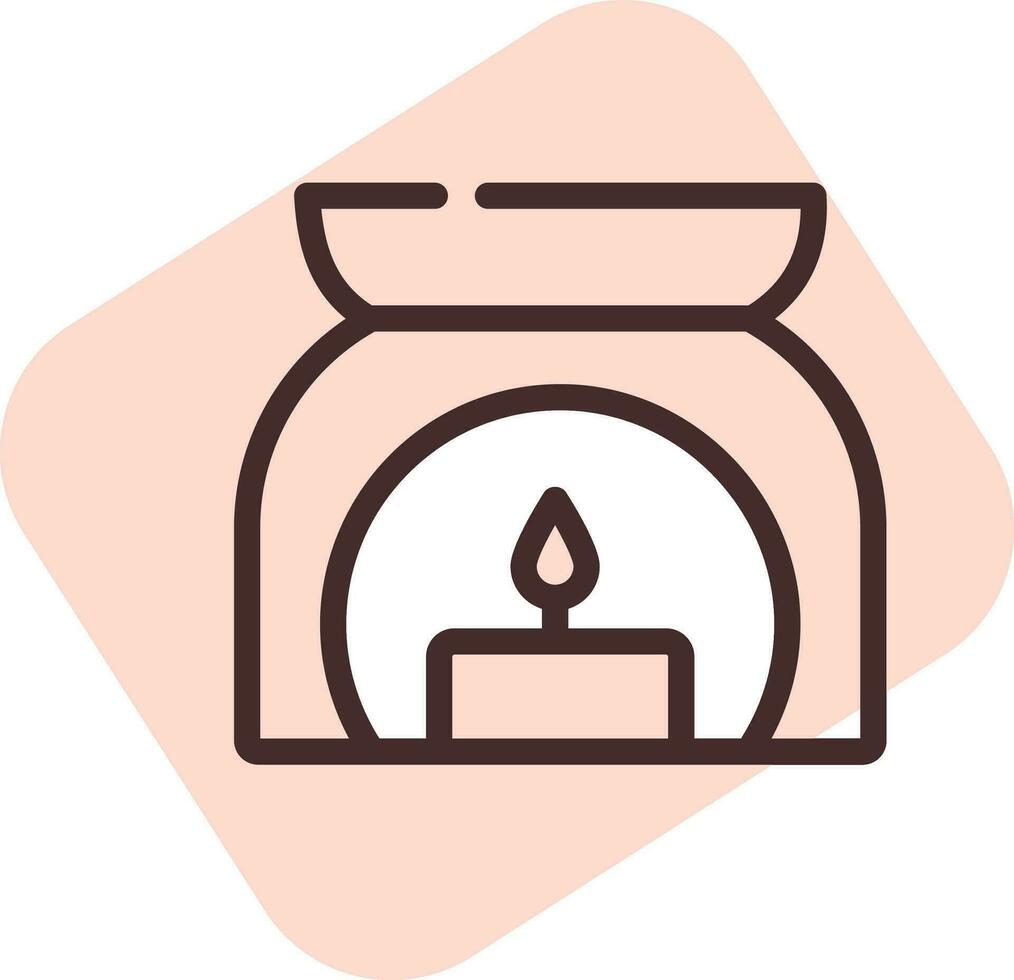 Light candle, icon, vector on white background.