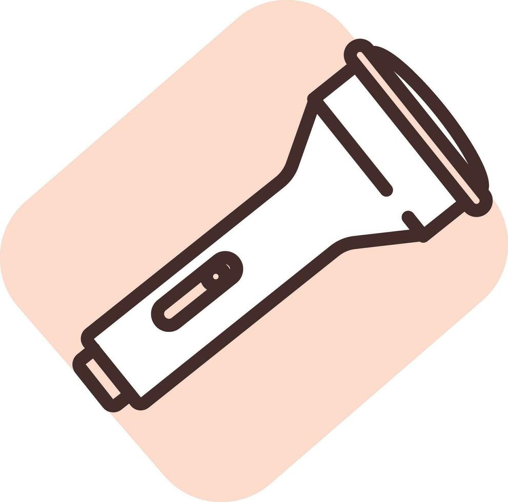 Light flashlight, icon, vector on white background.