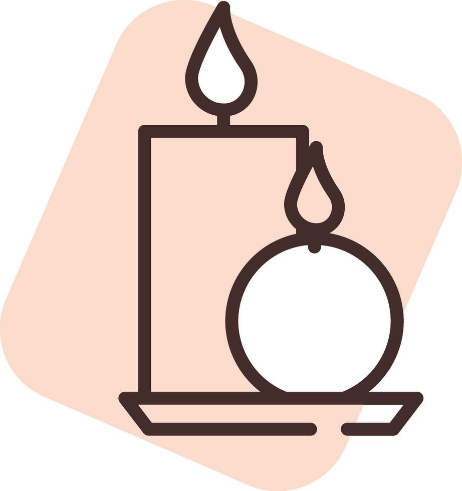 Light candle, icon, vector on white background.