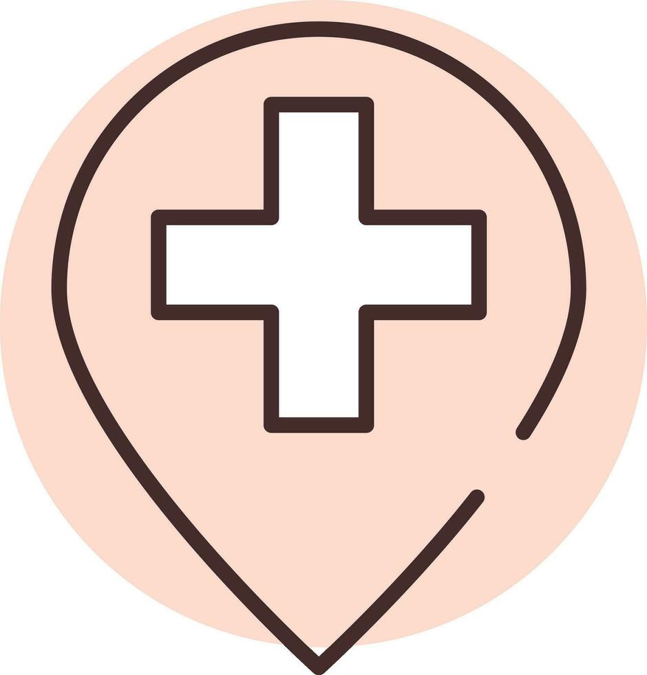 Medical location, icon, vector on white background.