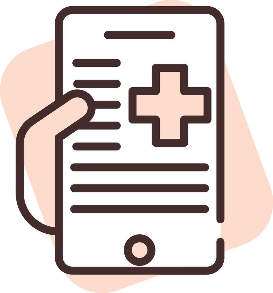 Medical mobile app, icon, vector on white background.